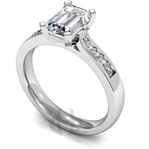 Engagement Ring with Shoulder Stones - GIA Certificate